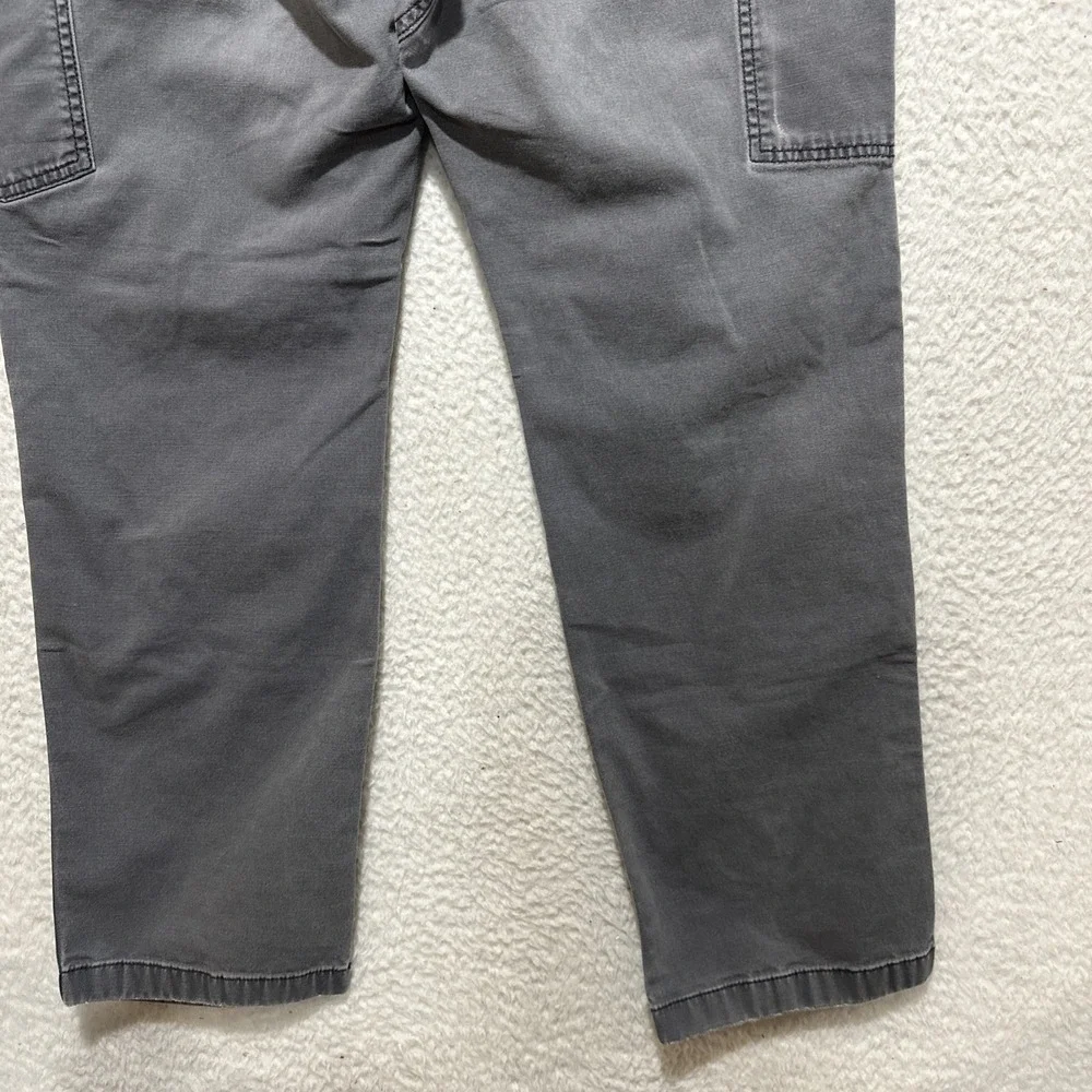 Carhartt Rugged Flex Men's 38 Gray Double Knee Relaxed Fit Carpenter Faded Pants